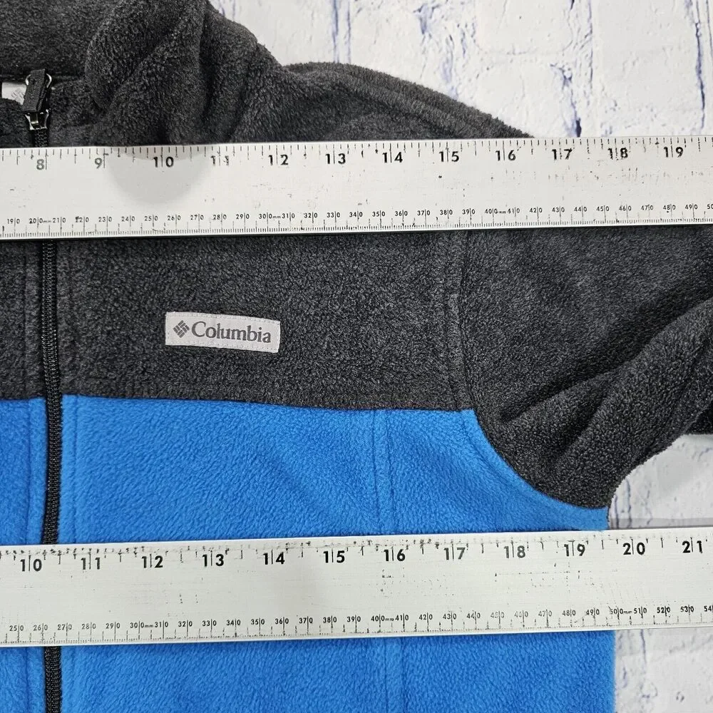 Columbia Steens Mountain Fleece Zip Up Jacket Blue Gray BOYS YOUTH SIZE XL